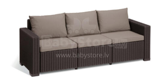 Garden sofa California 3 Seater Sofa brown