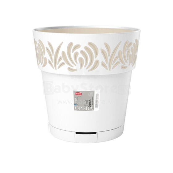 Flower pot with tray Gaia &Oslash;30x29cm white