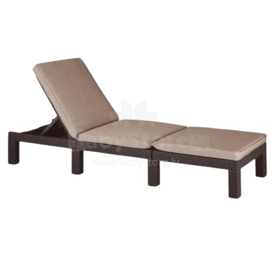 Jaipur sun lounger with cushion brown