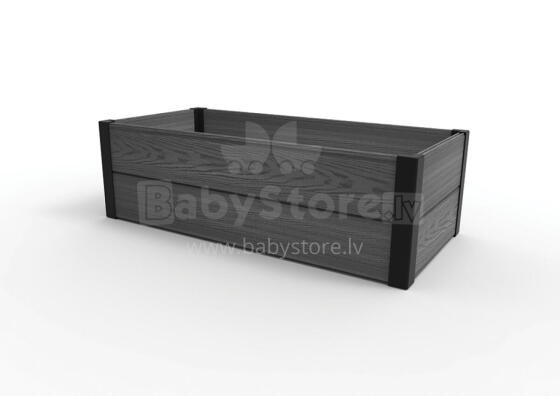 Rectangular flower bed border Maple Trough 106x52x32cm grey