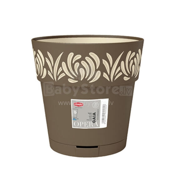 Flower pot with tray Gaia &Oslash;30x29cm brown