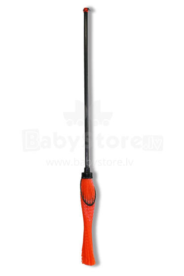 Broom with handle round orange