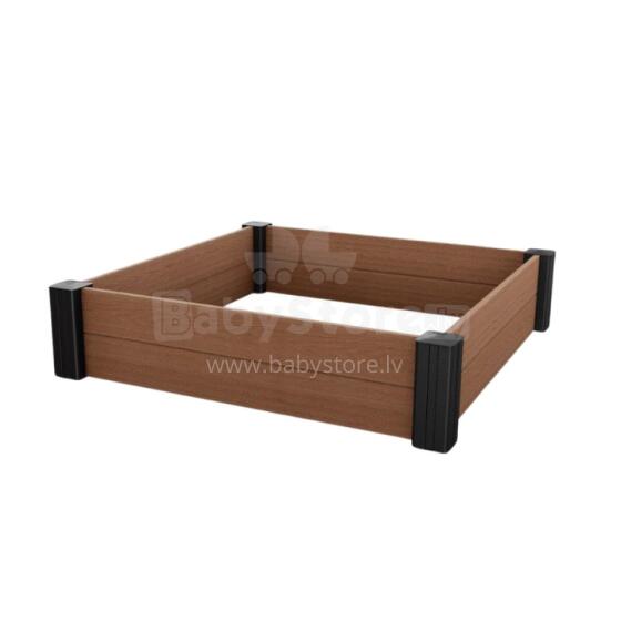 Border for modular square flower bed Vista Modular 122x122x27cm brown