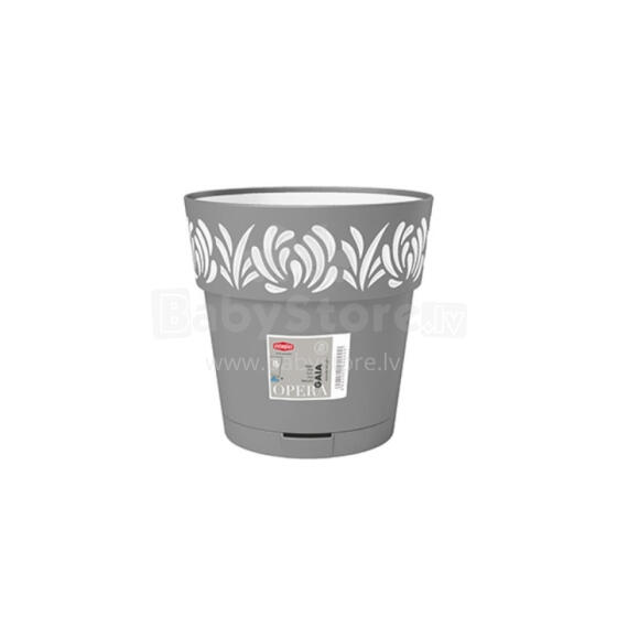 Flower pot with tray Gaia &Oslash;20x19cm grey