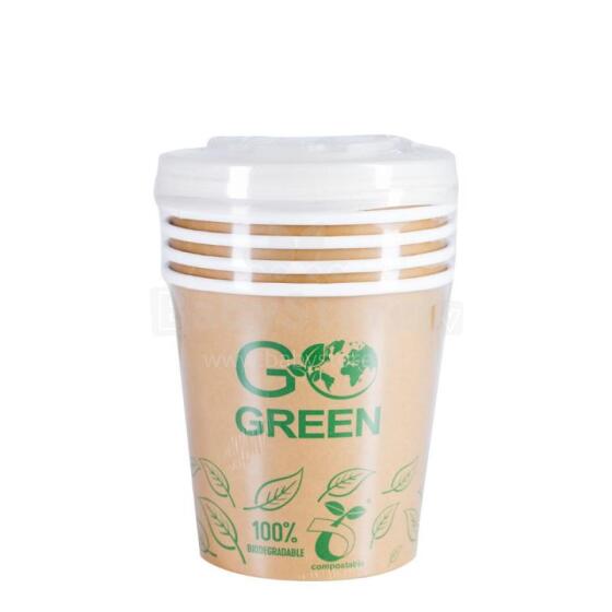 Kompostuojami maisto indai su dangteliais Go Green, 700ml, 5 vnt., 0,115kg