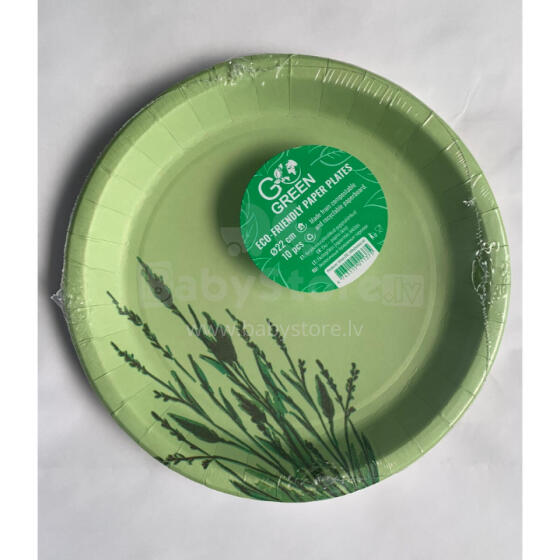 Ekoloģiski papīra šķīvji Reed Go Green &Oslash;22cm 10 gab./ 0,11kg