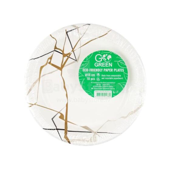 Eco-friendly paper plates Marble Go Green &Oslash;18cm 10 pcs / 0,07kg 