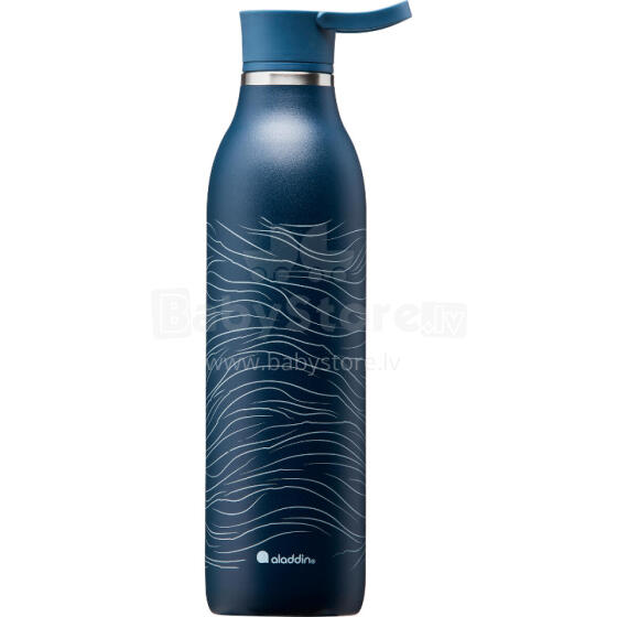 Термо бутылка CityLoop Thermavac eCycle Water Bottle 0.6Л, переработанная из нержавеющей стали / темно-синяя Wave