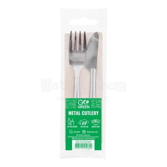 Metal cutlery set Go Green