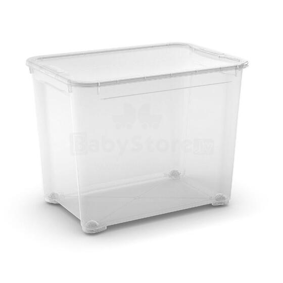 Box with lid T Box XL 70L 39x55,5x42,5cm transparent