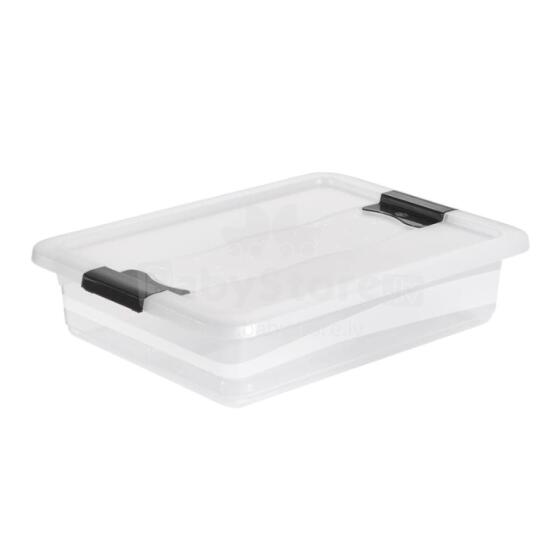 Box with lid crystalbox Cornelia 39,5x29,5x9,5cm 7L transparent