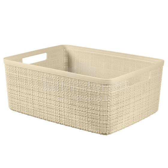 Basket Jute M 12L 36x28x15cm cream