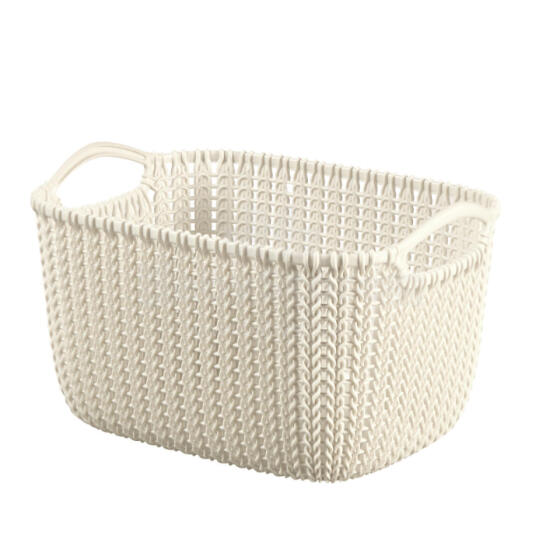 Basket Knit S rectangle 8L 30x22x17cm white