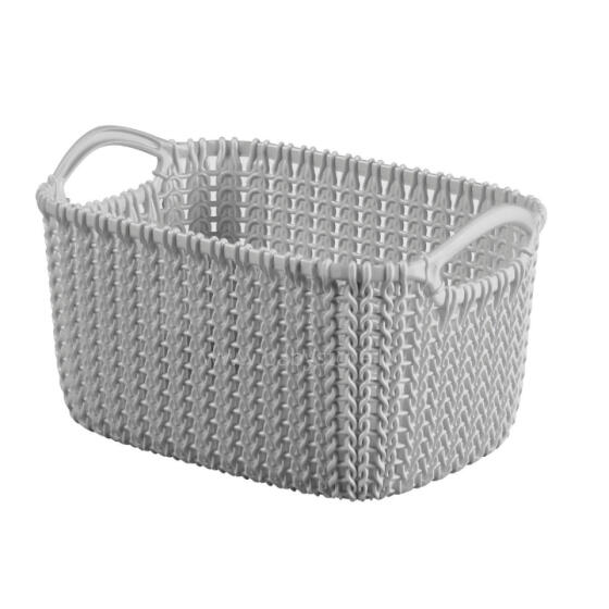 Basket Knit XS ristk&uuml;likukujuline 3L 25x18x14cm helehall