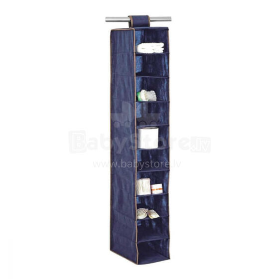 Organizators iekarināms ar 10 plauktiem 20x29x120cm Blue