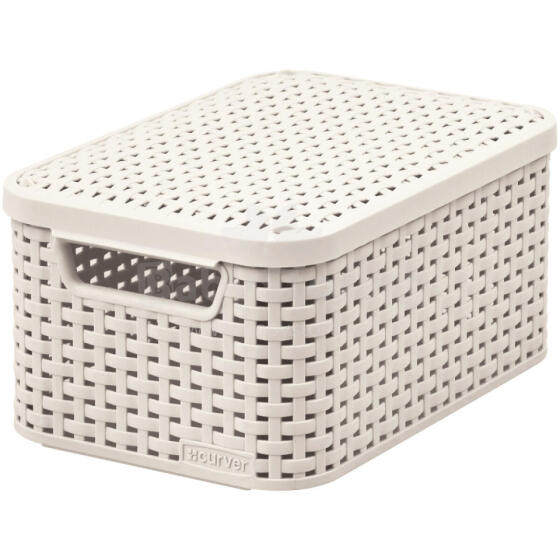 Box with lid Style S 29,1x19,8x14,2cm cream