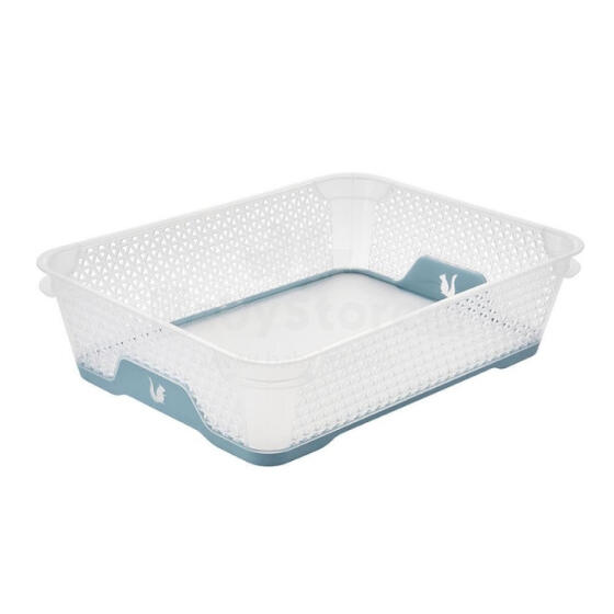 Mini basket A5 with non-slip Jonas 26,5x20x7cm transparent/blue