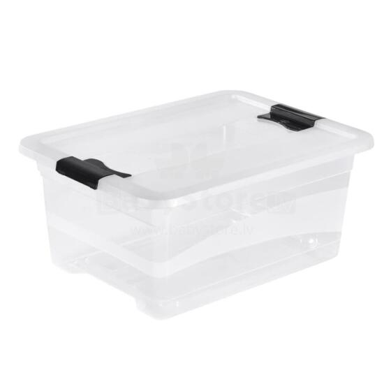 Box with lid crystalbox Cornelia 39x,5x29,5x17,5cm 12L transparent