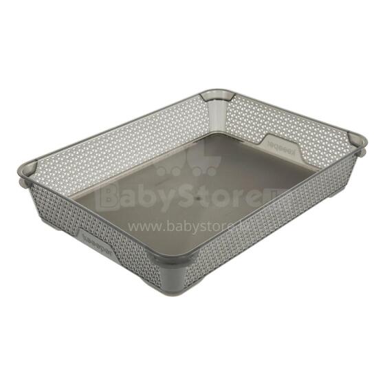 Basket mini A4 Mirko 36x26,5x7cm crystal gray (transparent)