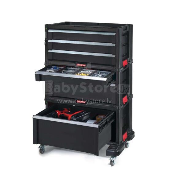 Instrumentu lāde ar 6 atviktnēm uz riteņiem Drawers Tool Chest Set 56,2x28,9x74,2cm