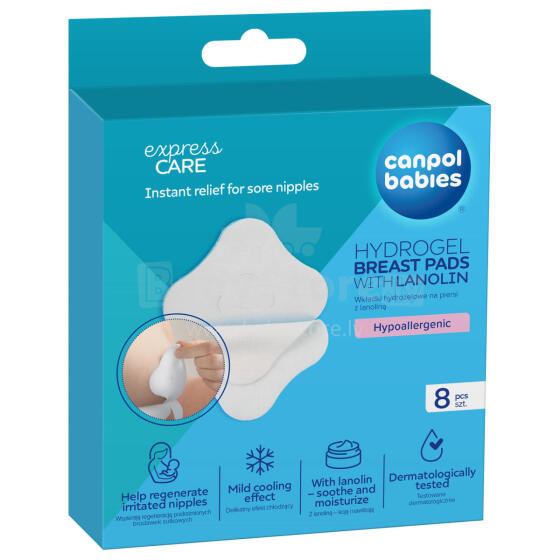 CANPOL BABIES Hydrogel Soothing Breast Pads with Lanolin, 8 pcs., 1/656