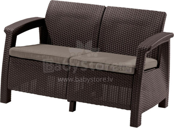 Garden sofa double Corfu Love Seat brown