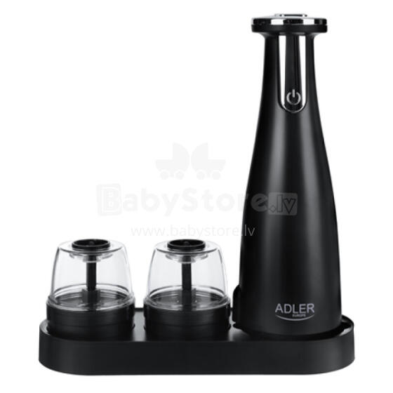 Adler Electric Salt and pepper grinder AD 4449b Grinder 7 W Housing material ABS plastic Lithium Mills with ceramic querns; Charging light; Auto power off after: 3 minutes; Fully charged for 