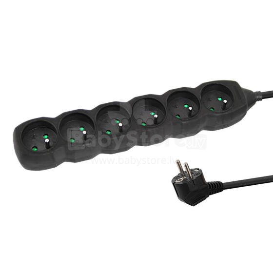 ESPERANZA POWER STRIP 6 SOCKETS 1.5M BLACK
