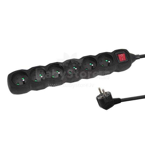 ESPERANZA POWER STRIP 6 SOCKETS SWITCH 1.5M BLACK