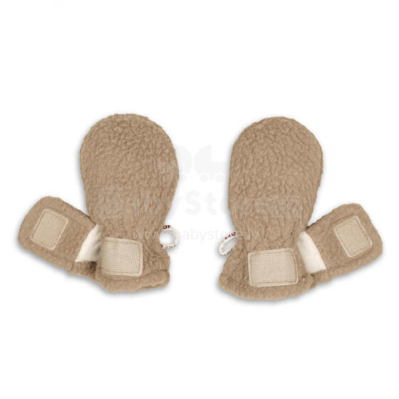 Jaunums! Lodger Mittens Teddy bērnu cimdiņi, Beige, 0-12m