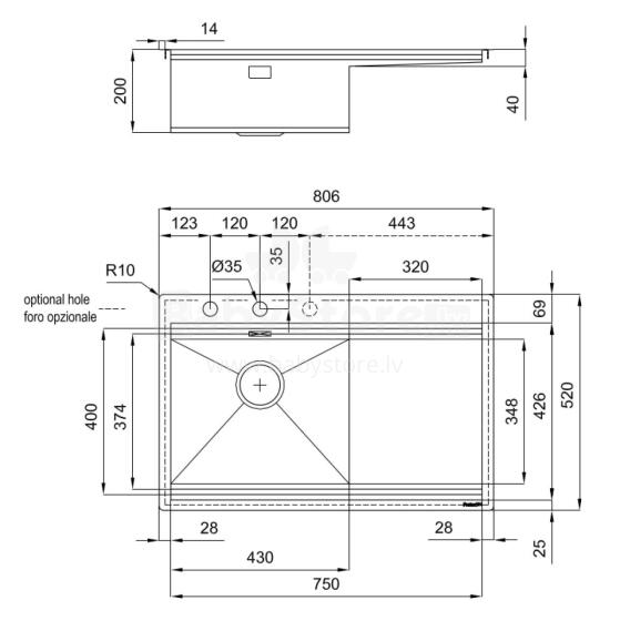 FOSTER 1040051 MILANELLO WRKST 806x520 FM 1 RHB+DR