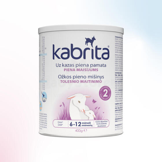 Kabrita Gold 2 Art.KA12 mākslīgais piena maisījums zīdaiņiem uz kazas piena bāzes no 6 līdz 12 mēn. 400g