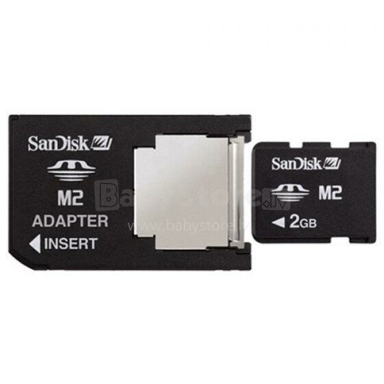2 GB „Memory Stick Micro“ (M2) su PRO DUO adapteriu. „Goodram“ atminties kortelė