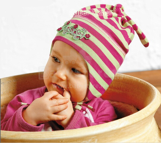 Rastrinė medvilnė kūdikių kepurė Pipi