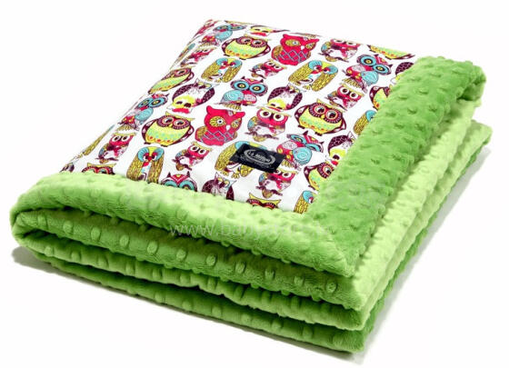 La Millou Art. 83418 Infant Blanket Wild Owl Green Augstākās kvalitātes divpusēja sedziņa (65x75 cm) 