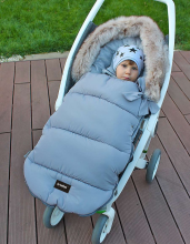 La bebe™ Sleeping bag Winter Footmuff  Art.116740 Grey Universāls silts guļammaiss ragavām