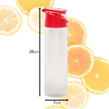 Ikonka Art.KX4391_1 Water bottle with fruit insert 800ml pink