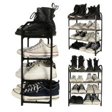 Ikonka Art.KX4342 Shoe rack shelf rack 4 tier black