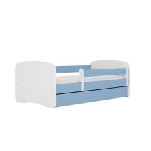 Bed babydreams blue without pattern with drawer with non-flammable mattress 160/80