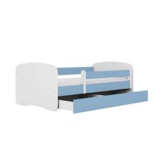 Bed babydreams blue without pattern with drawer with non-flammable mattress 160/80