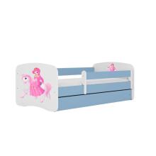 Bed babydreams blue princess on horse with drawer with mattress 160/80