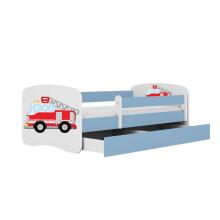 Bed babydreams blue fire brigade with drawer with non-flammable mattress 160/80