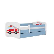 Bed babydreams blue fire brigade with drawer with non-flammable mattress 160/80