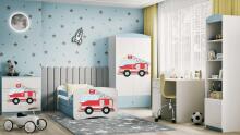 Bed babydreams blue fire brigade with drawer with non-flammable mattress 160/80