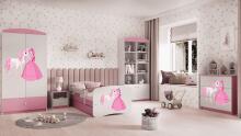 Bed babydreams pink princess horse with drawer with non-flammable mattress 140/70