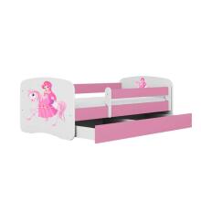 Bed babydreams pink princess on horse with drawer with non-flammable mattress 160/80