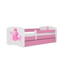 Bed babydreams pink princess on horse with drawer with non-flammable mattress 160/80