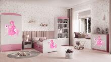 Bed babydreams pink princess on horse with drawer with non-flammable mattress 160/80