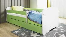 Babydreams bed, green, without a pattern, without a drawer, mattress 180/80