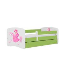 Bed babydreams green princess on horse with drawer with mattress 160/80